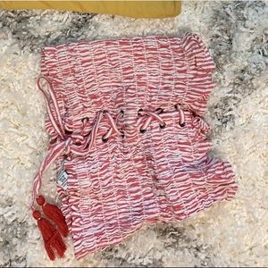 Red and white striped crop top